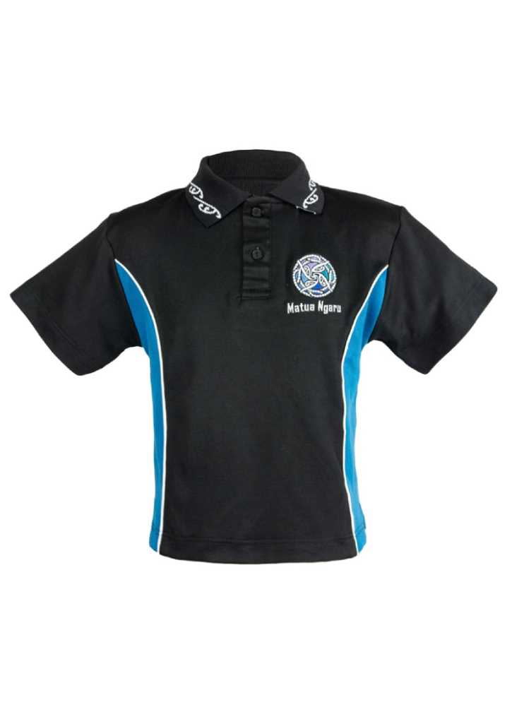 Matua Ngaru School Polo SS Aqua/Black